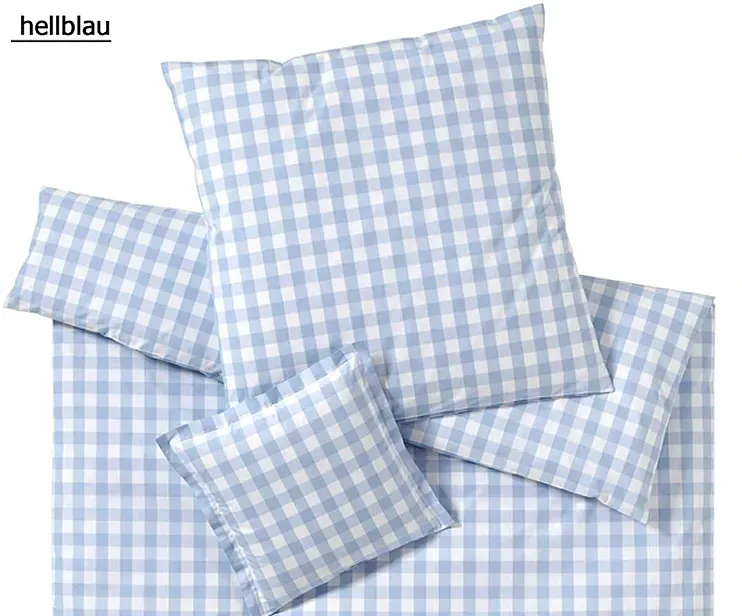 Elegante Bettwäsche Quadro - 135x200 cm + 40x80 cm	hellblau