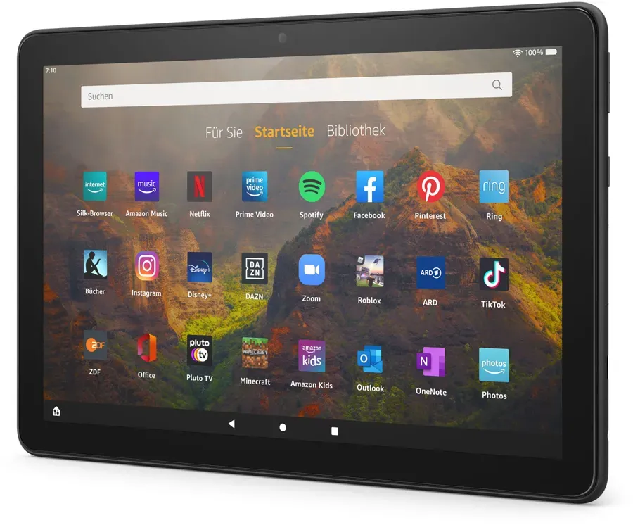 Amazon Fire HD 10 Tablet 2021, schwarz 25,6cm 10,1" Full-HD Display, 64 GB Speicher - mit Werbung