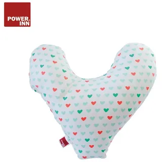 POWER INN Brustkissen Hope | Weiß mit Herzen, | Stützkissen