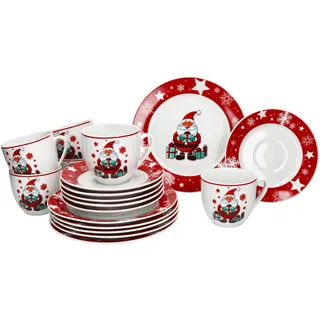 Mambocat Weihnachtsmann Kaffeeservice 18-tlg. für 6 Pers. Porzellan