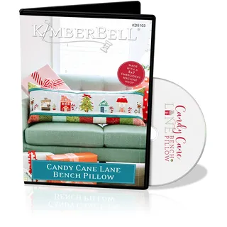 Kimberbell Bankkissen:Candy Cane Lane Maschinenstickerei Design CD, fertige Größe:40.6 cm x 96.5 cm, Inklusive:9 Dateien + SVG, Schritt-für-Schritt-Anleitung für Anfänger bis Fortgeschrittene,