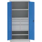 Werkstattschrank Metall, 1950x950x500 mm, 2 Fachböden, 6 Schubladen