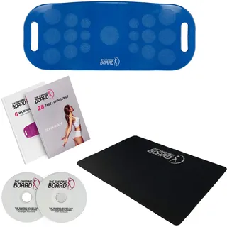 Shaping Board inkl. 28 Tage Challenge, Schritt für Schritt zum Wohlfühl-Körper - Balance Board mit spezieller Unterlage und Zwei DVDs - Blau