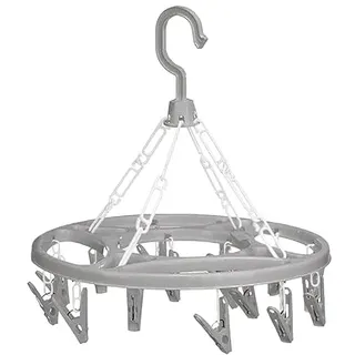 Kinvara Camping WÄSCHETROCKNER KARUSSEL mit 15x Klammern aus Kunststoff Wäschespinne Wäscheleine 2-Varianten 71 (Grau)