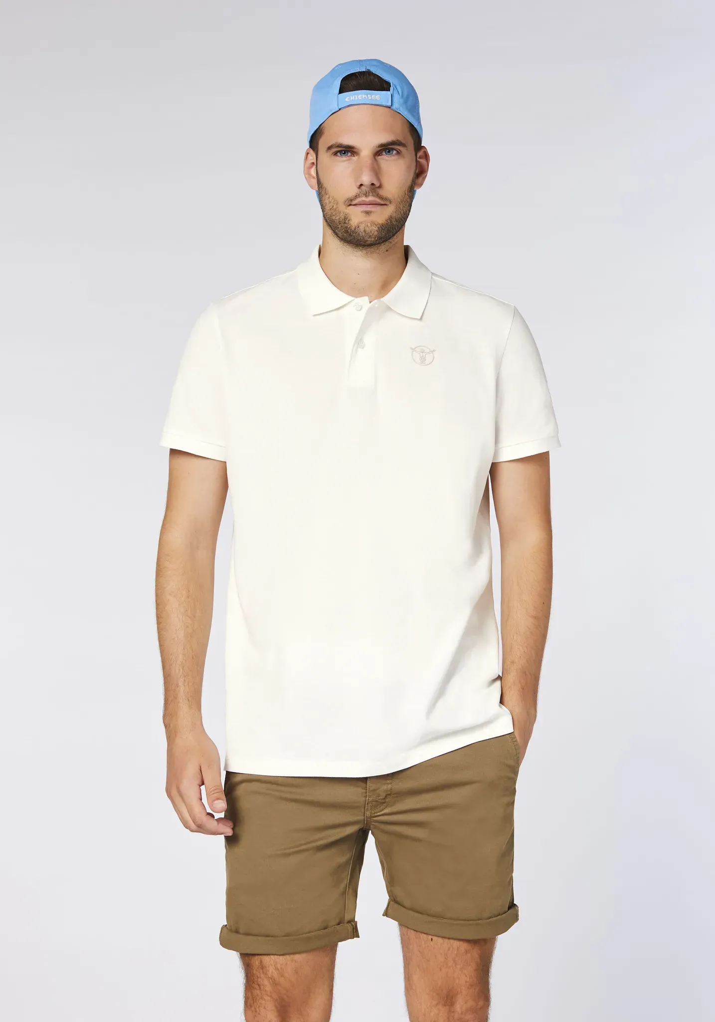 Poloshirt CHIEMSEE, Herren, Gr. 3XL (64/66), weiß (hellweiß), 100% Baumwolle, unifarben, regular fit, ohne Ausschnitt, gerader Abschluss, Shirts, - ideal für Sport & Freizeit