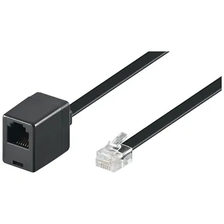 goobay 68263 Modular Verlängerungskabel flach 3m / RJ12 Stecker auf RJ12 Buchse / Telefonkabel 3m verlängern / CCA RJ12 Kabel Westernstecker Telefonanschlusskabel 3 Meter