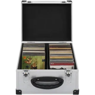 vidaXL CD-Koffer für 40 CDs Aluminium ABS Silbern
