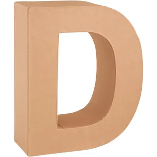 Glorex  6 2029 104 Papp Buchstabe D Buchstabe aus brauner Pappe ca. 17,5 X 5,5 cm groß zum bemalen und bekleben für Serviettentechnik und Décopatch ideal als Dekoration