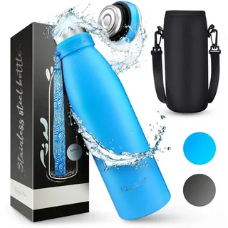 Vezato Trinkflasche Edelstahl - BPA-freie Isolierflasche 750 ml - Auslaufsichere Wasserflasche mit doppelter Isolierung - Thermosflasche spülmaschinenfest - Für Kohlensäure geeignet - Nachhaltig