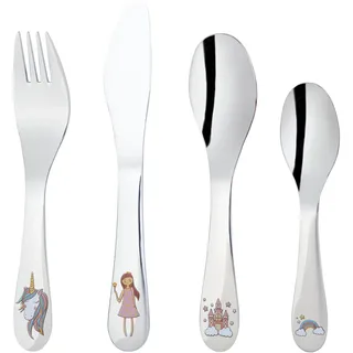 LIVARNO home Kinder Besteck bedruckt 4-teilig (Einhorn)