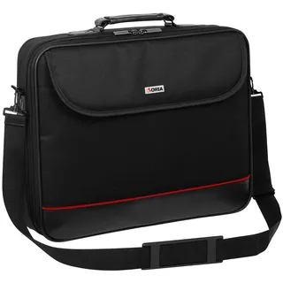 MOELECTRONIX Laptop Tasche passend für MSI Katana GF76 | Notebook Hülle Umhängetasche Aktentasche mit verstärkten Schutzrahmen | L Schwarz - 43x32x5cm