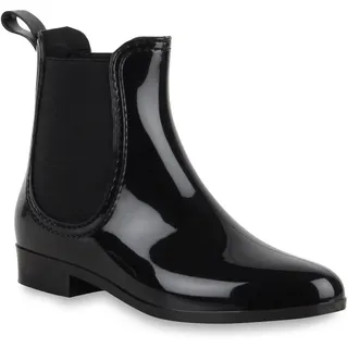 VAN HILL Damen Gummistiefeletten in Schwarz