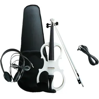 Perfeclan Elektrische Violine 4/4 - Leise, Elektronische Geige in Voller Größe Mit Tragetasche und Zubehör für Jugendliche, Weiß