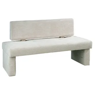 Standard Furniture Sitzbank DOMINO, 150 x 63 cm - Hellcreme - Cordbezug - Holzgestell - mit Rückenlehne