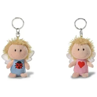 Nici 34552 Schutzengel Ich bringe dir Glück, Schlüsselanhänger, 7cm, grün & 34554 Schutzengel Bin Immer bei dir, Schlüsselanhänger, 7 cm, rosa