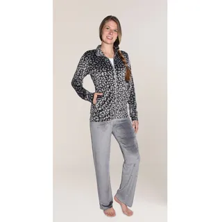 Damen Nicki Velours Wellness/Hausanzug - Anthrazit L
