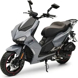 Burnout Motorroller BAD s Grau 50ccm 25 kmh Mofa Sportlich Scooter
