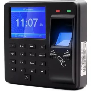Zeiterfassungsgerät, Fingerabdruck/Passwort/125 kHz RFID-Karten-/Ticketprüfung, 2,4'-Bildschirm, bis zu 1.000 Mitarbeiter im Speicher, USB,