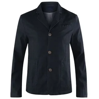 Allthemen Sakko Herren Sakko Sportlich Slim Fit Sportsakko im Used Look schwarz 46