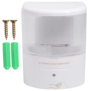 WOONEKY Handseifenspender aus ABS mit Einzigartigem Transparentem Design berührungslos und automatisch Automatischer Seifenspender 600ml mit Wandmontage Weiß für Badezimmer und Zuhause