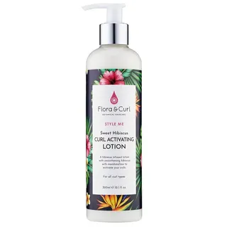 Flora & Curl Sweet Hibiscus lockenaktivierende Lotion, für krauses und lockiges natürliches Haar, 300 ml