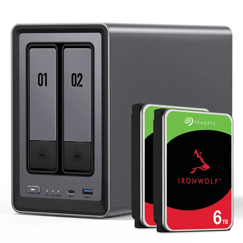 Ugreen Black Week % | DXP2800 12TB Seagate IronWolf NAS-Bundle NAS inkl. 2x 6TB Seagate IronWolf 3,5 Zoll SATA Festplatte