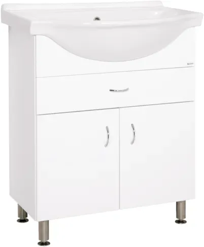 Keramia Pro Badezimmerschrank mit Waschbecken 70x85x56 cm weiß glanz PRO70Z