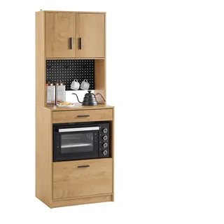 SoBuy Mikrowellenschrank mit Pegboard Hochschrank Sideboard 60x170x40cm FSB98-N