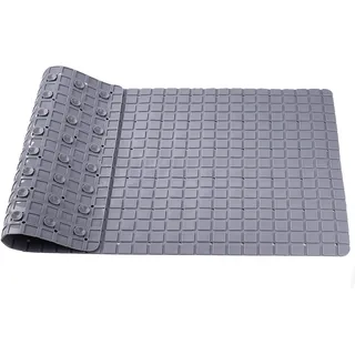 Duschmatte rutschfest Dusche Badewannenmatte, PVC Badematte Duschmatten mit Saugnäpfen, Antirutschmatte Wanneneinlage, Lange Bodenmatte Matte für Bad Hotel Spa (Grau, 70x40cm)