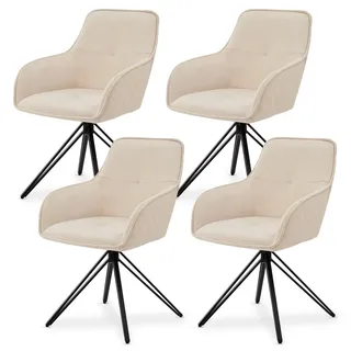 Esszimmerstuhl drehbar mit Samt Beige