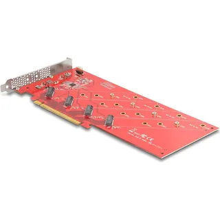 DeLock PCI Express x16 Karte zu 4 x intern NVMe M.2 Key M 110 mm - Bifurcation,