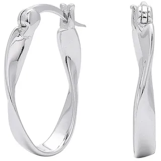 KARMA Creolen-Set Creolen Silber 925 weißvergoldet 1,6 cm (Ohrschmuck Damenschmuck, 2-tlg., Ohrringe Damen), Gedrehtes modernes Design silberfarben