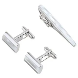 Next Manschettenknöpfe Signature Manschettenknöpfe und Krawattenclip (2-Paar) silberfarben