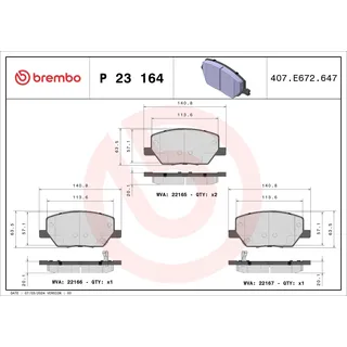 Brembo Bremsbelagsatz, Scheibenbremse