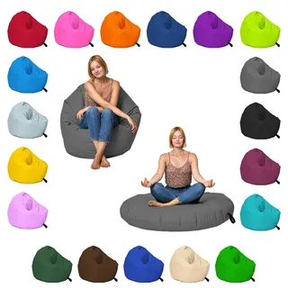 Momiralland Sitzsack 2 in 1 Funktion für bequemes Sitzen & Liegen – Indoor & Outdoor da er Wasserfest ist – Bdenkissen – für Kinder & Erwachsene (Orange, 145 cm - Durchmesser)