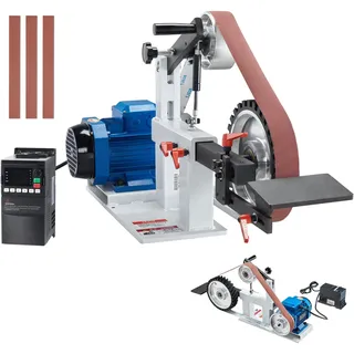 Vevor Bandschleifmaschine, 72 x 2 Zoll Bandpolierer mit variabler Geschwindigkeit und VFD, 1500 W 2 PS Polier- und Schleifmaschine mit 3 Schleifformen und 3 Schleifbändern für die Metallbearbeitung