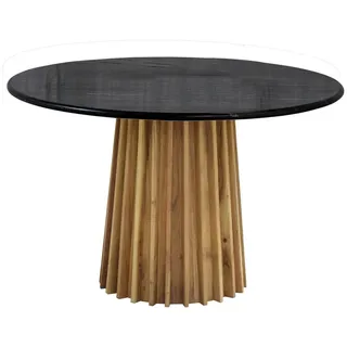 Livetastic Esstisch Marmor, Schwarz, Akazie, Holz, Stein, Akazie, vollmassiv, Holz, rund, rund, 120x76x120 cm, gastro- und objekttauglich, Esszimmer, Tische, Esstische