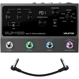 VALETON Dual Track Stereo Looper Pedal mit Auto Drum Machine, 7 Loop-Effekten, 99 Projekt-Speicherplätzen, MIDI/CTRL-Kompatibilität für Gitarre, Bass, Keyboard, Gesang VLP-400