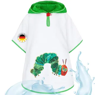 Smithy by Dagmar Nelk Badeponcho für Kinder mit der RAUPE NIMMERSATT, weiß, von Smithy