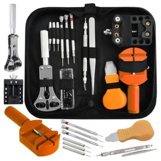 Iso Trade Multitool Uhrmacherset 13 Elemente, (Werkzeug Handwerk, 13 St., Etui Watch Tools Spezialwerkzeug), Uhrenmacher Werkzeug Reparatur Set schwarz