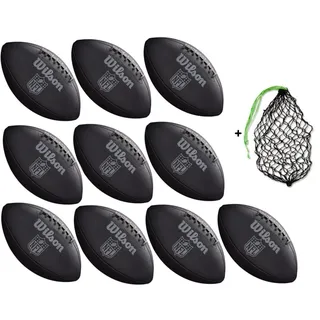 Wilson Football NFL Jet Black - 10er Ballpaket inkl. Ballnetz