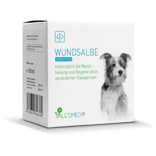 Valetumed Wundsalbe Sensitive, 100ml, Salbe für Hunde zur Verbesserung der Wundheilung