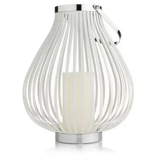 ELAMBIA Design-Laterne aus Metall inkl. LED-Kerze Timer, Höhe 30cm
