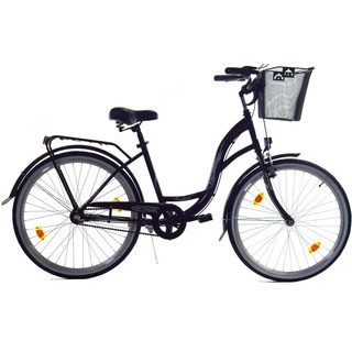 T&Y Trade Cityrad 26 Zoll Mädchen Damen City Fahrrad Rad Bike 3 GANG NEXUS Reflex Schwar, 3 Gang Shimano, Nabenschaltung, Rücktritt, Gepäckträger, Licht, 3 Nexus Gang, Seitenständer, Korb