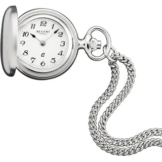 Regent Kettenuhr P764-32787749, (Set, 2-tlg., mit dazu passender Kette), Quarzuhr, Damenuhr, Acrylglas silberfarben
