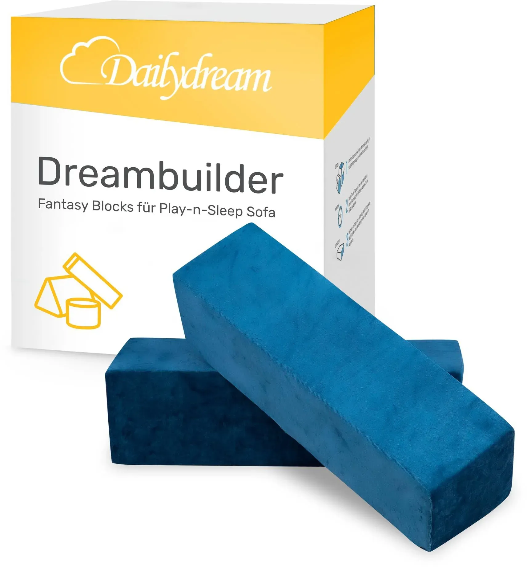Fantasy Blöcke – Erweiterung für das Dailydream Spiel- und Schlafsofa, Blau