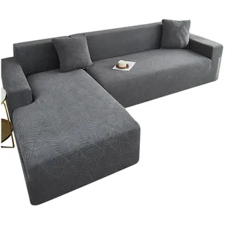 Coonoor Sofabezug Ecksofahusse Ecksofa Schonbezug L-Form, Wasserdicht Stretch-Überzug, Universal grau