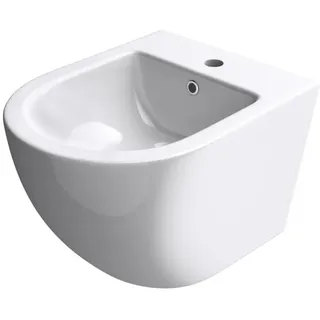 mai & mai Hänge-Bidet D179 Weiß 48,5x36x36cm aus Keramik 1-Hahnloch schmutzabweisende Oberfläche - Mai&mai
