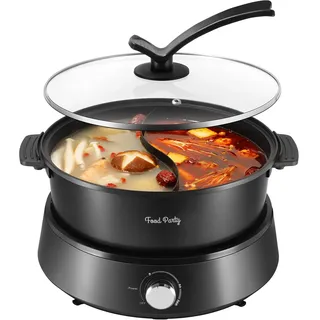 Food Party Hot Pot Elektrisch 4L Aktualisiert Hotpot Topf Doppelseitig Trennbarer Hotpot Elektrisch Pot 220V 1350W Chinese Electric Hot Pot Fondue Feuertopf