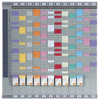 Nobo T-Karten Professionales Planungsset, Wandmontage, Haftnotizen Set mit 12 Spalten & 32 Slots, Größe 1,5, enthält T-Karten, Indexspalte, bedruckte Etiketten & Etikettenhalter, 2920080